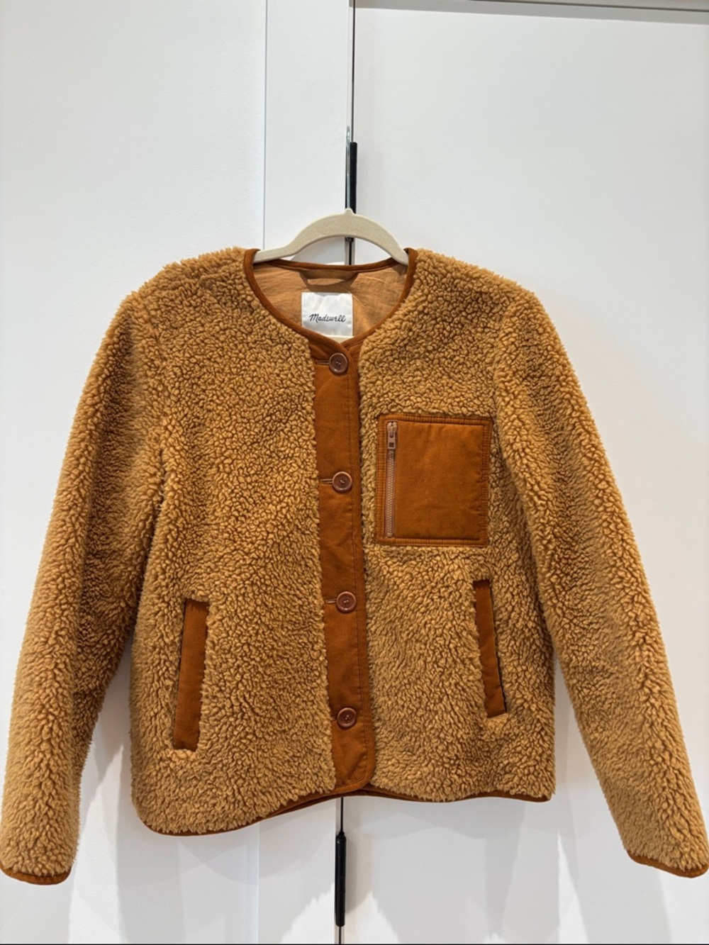 Madewell Camel Chestnut Sherpa Button Jacket